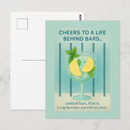 Cartão Postal Gin Lover Card | Cheers Cocktail Humorous