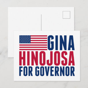 Cartão Postal Gina Hinojosa para Governadora 2026 Eleição Texas