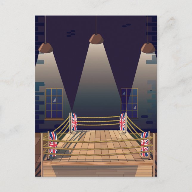 Cartão Postal Ginásio de ringue de boxe britânico. (Frente)