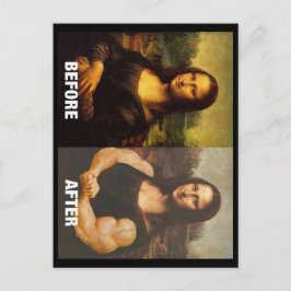 Cartão Postal Ginásio Mona Lisa Antes e Depois Humor Fitness