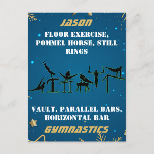 Cartão Postal Ginástica Dourada de inverno para Meninos Personal