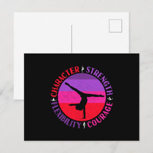 Cartão Postal Ginástica Feminina Força de Caráter Coragem