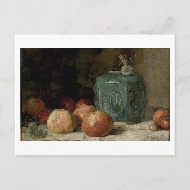 Cartão Postal Ginger Jar e Apples, Vincent van Gogh (Frente)