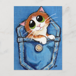 Cartão Postal Ginger Kitten no Pocket Art Postcard