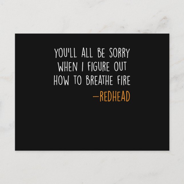 Cartão Postal Ginger Red Hair Redhead Redhead Freckles Gift (Frente)