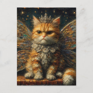 Cartão Postal Ginger Tabby Fairy Cat