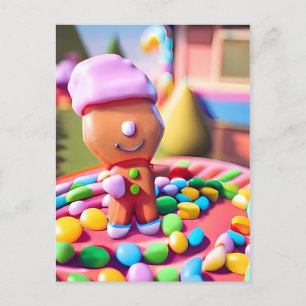 Cartão Postal Gingerbird Boy faz bem - Arte de Natal