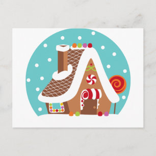 Cartão Postal Gingerbird Snowglobe