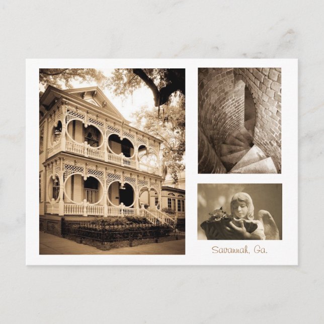 Cartão Postal Gingercake House - Savannah, GA (Frente)