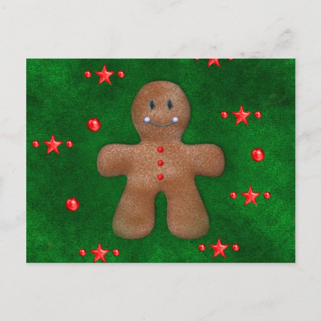 Cartão Postal Gingercake Man on Green (Frente)