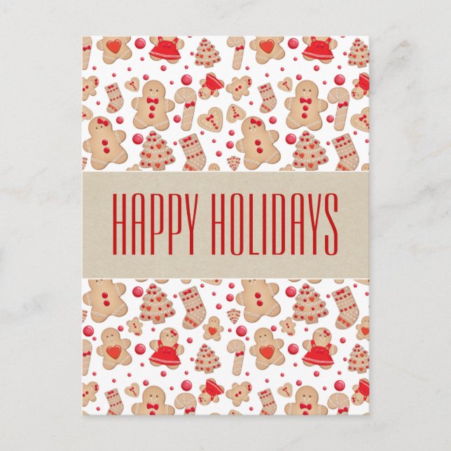 Cartão Postal Gingerpão Homem cozido Cookies Rustic Salvar Data (Frente)