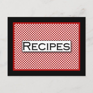 Cartão Postal Gingham Check Red Black White Recipiente Card