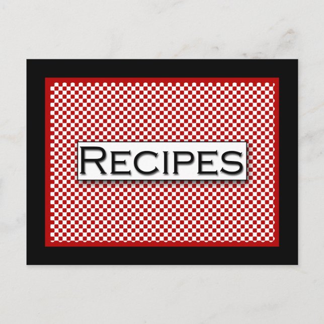 Cartão Postal Gingham Check Red Black White Recipiente Card (Frente)