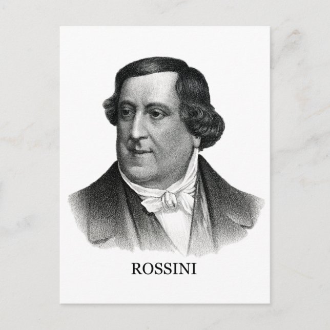 Cartão Postal Gioachino Rossini, preto (Frente)
