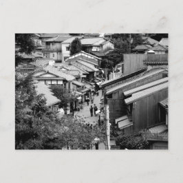 Cartão Postal Gion Kyoto, Japão, fotografia branca e negra