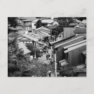 Cartão Postal Gion Kyoto, Japão, fotografia branca e negra