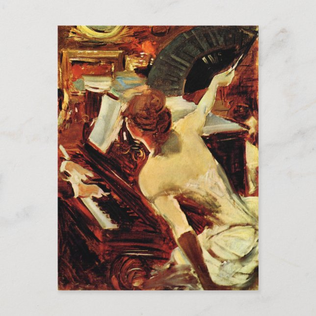 Cartão Postal Giovanni Boldini - Cantor Mondana (Frente)