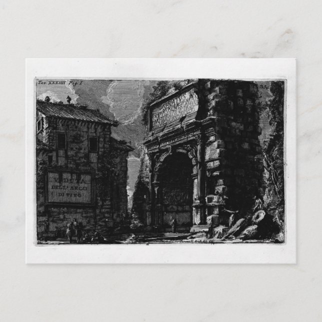 Cartão Postal Giovanni Piranesi-Veduta com Arco de Tito (Frente)