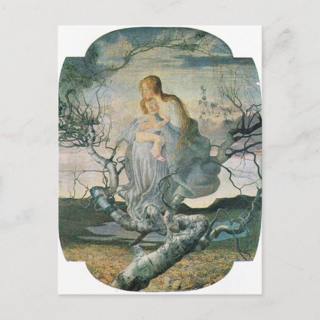 Cartão Postal Giovanni Segantini - Anjo da vida (Frente)