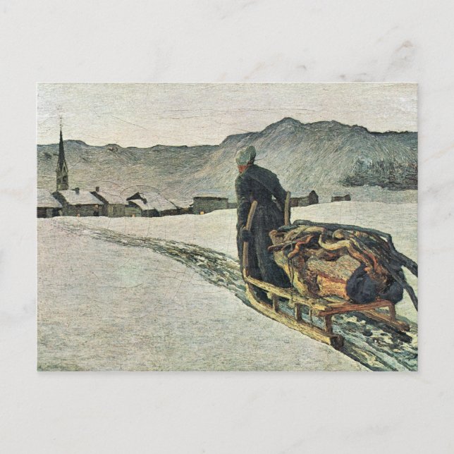 Cartão Postal Giovanni Segantini - Retorno da floresta (Frente)