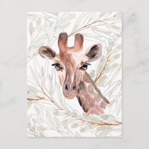Cartão Postal Girafa Aquarela