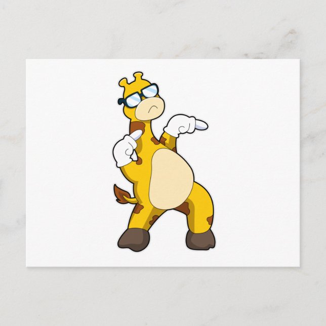 Cartão Postal Girafa com óculos de sol (Frente)