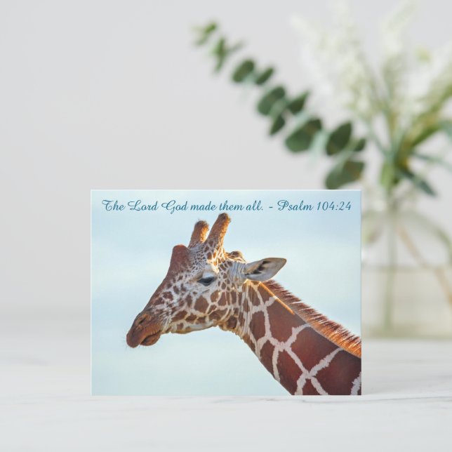 Cartão Postal Girafa Cristã (Em pé/Frente)