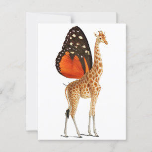 Cartão Postal Girafa-das-asas-borboletas