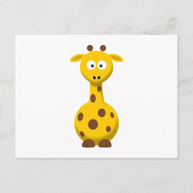 Cartão Postal Girafa de desenho animado (Frente)