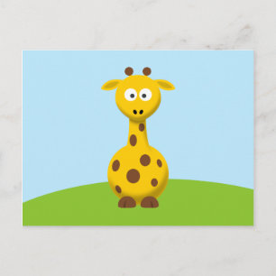 Cartão Postal Girafa de desenho animado