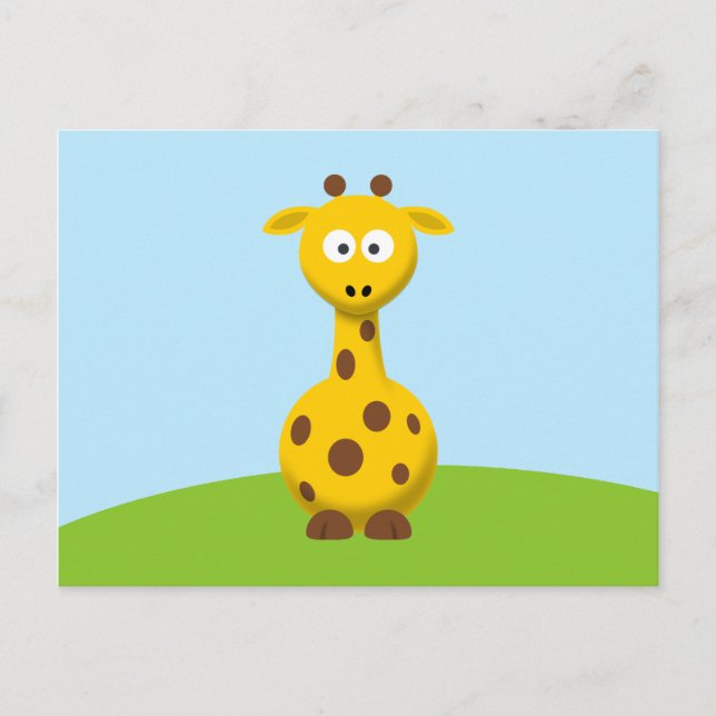 Cartão Postal Girafa de desenho animado (Frente)
