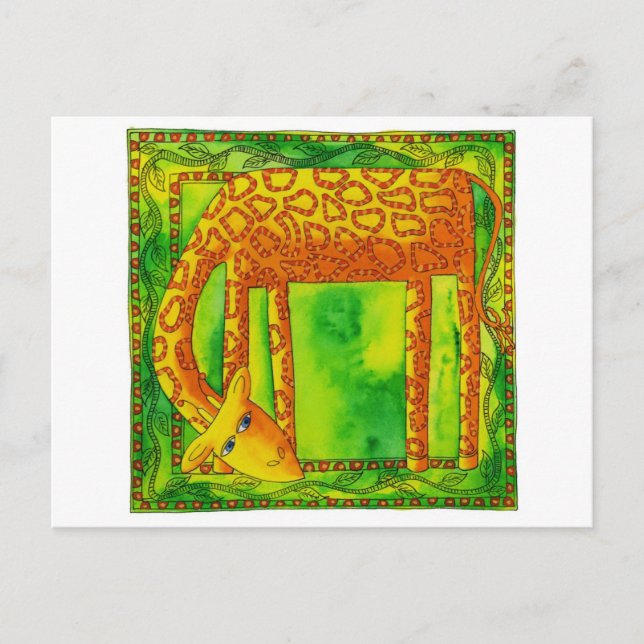 Cartão Postal Girafa Estampada (Frente)