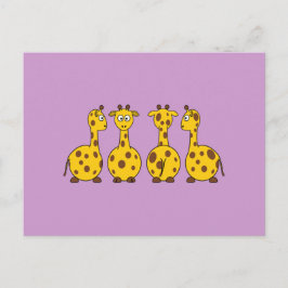 Cartão Postal Girafa Fofa, Animal Selvagem