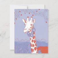 Girafa fofa parabéns lilás pop art