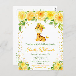 Cartão Postal Girafa Gênero Chá de fraldas neutro