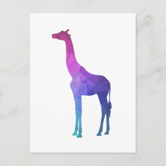 Cartão Postal Girafa Geométrica com Cores Vibrantes Ideia de Pre