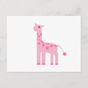 Cartão Postal Girafa Rosa