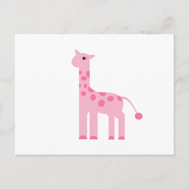 Cartão Postal Girafa Rosa (Frente)
