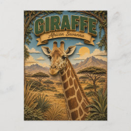 Cartão Postal Girafa Savana Africana POPCUT