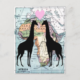 Cartão Postal Girafas apaixonadas