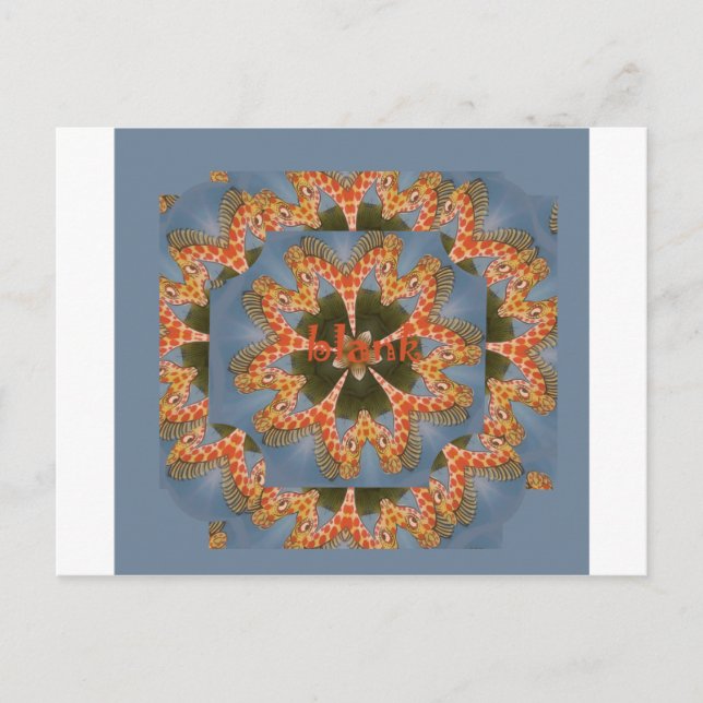 Cartão Postal Giraffe Abstrato Art Impressão (Frente)