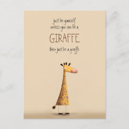 Cartão Postal Giraffe - Be yourself