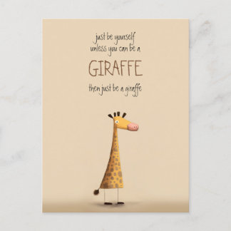 Cartão Postal Giraffe - Be yourself