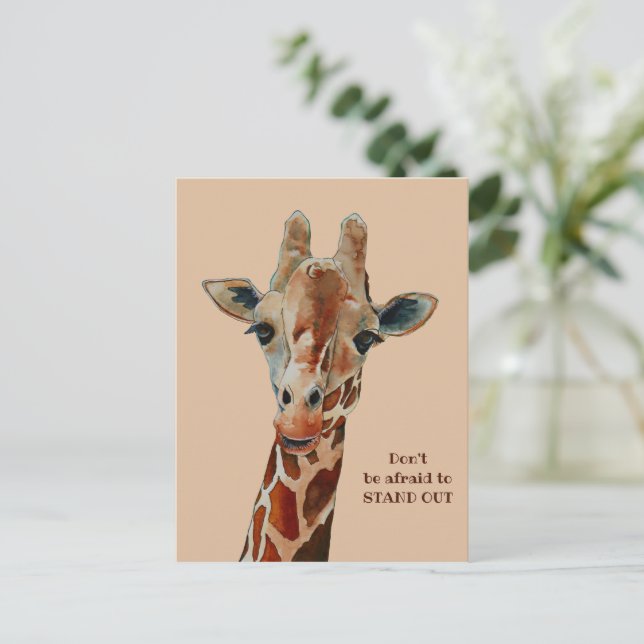 Cartão Postal Giraffe das Safari Tier Aquarell  (Em pé/Frente)