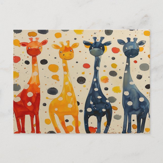 Cartão Postal Giraffe Long Neck (Frente)