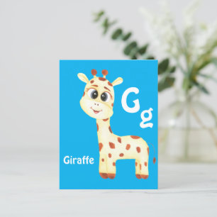 Cartão Postal Giraffe personalize ABC: Letra G - Adicione Seu No
