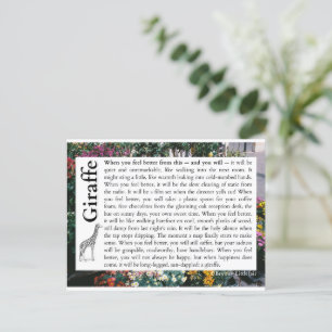 Cartão Postal Giraffe - Um poema sobre recuperação