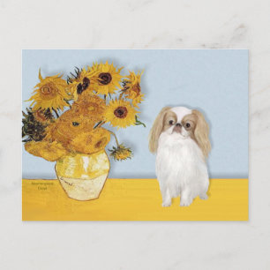 Cartão Postal Girasóis - Japanese Chin (L1)