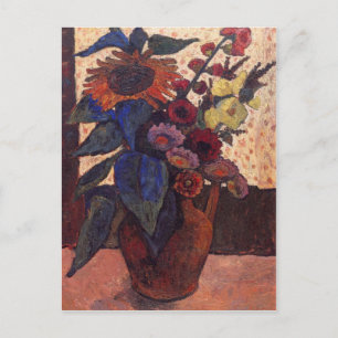 Cartão Postal girassóis, hollyhocks e Geórgia por Modersohn