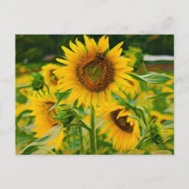 Cartão Postal Girassóis pintados